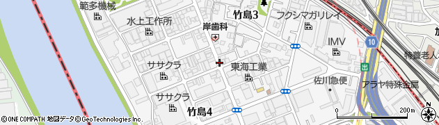 大阪府大阪市西淀川区竹島周辺の地図