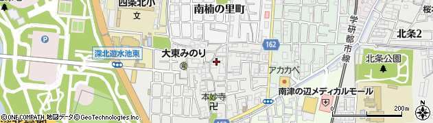 大阪府大東市津の辺町16周辺の地図