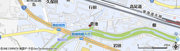愛知県豊橋市大岩町（菅池）周辺の地図