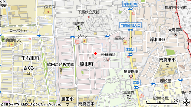 〒571-0011 大阪府門真市脇田町の地図