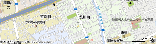 兵庫県芦屋市呉川町周辺の地図