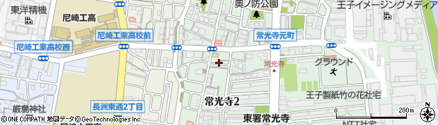 兵庫県尼崎市常光寺2丁目周辺の地図