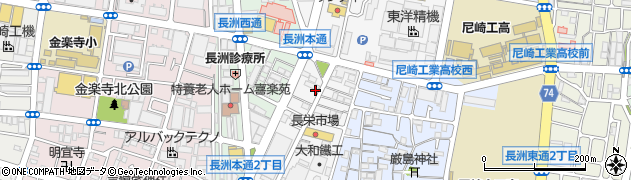 兵庫県尼崎市長洲本通周辺の地図