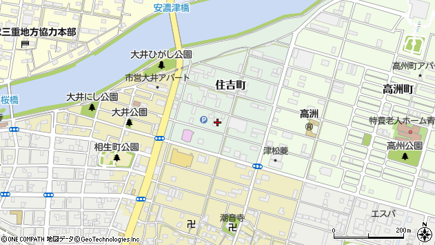 〒514-0019 三重県津市住吉町の地図