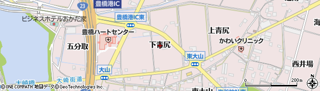 愛知県豊橋市大山町（下青尻）周辺の地図