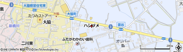 愛知県豊橋市雲谷町（ハシヅメ）周辺の地図
