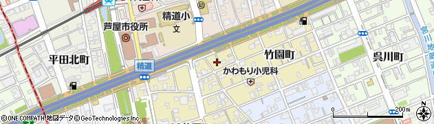 ポップマート花工房芦屋店周辺の地図