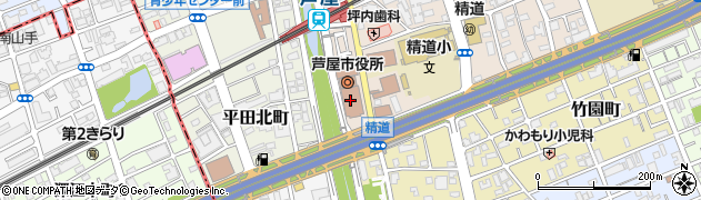 芦屋市立駐輪場阪神芦屋駅南自転車駐車場周辺の地図