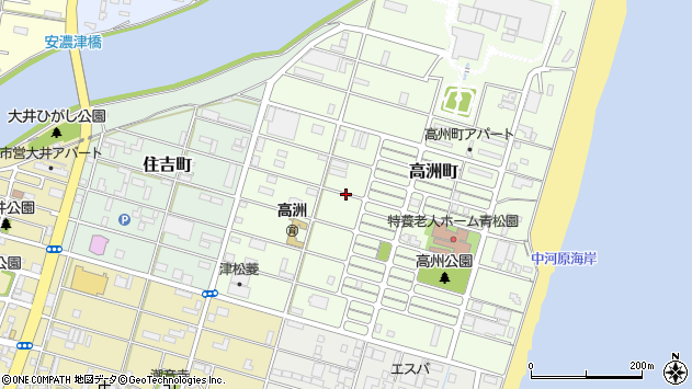 〒514-0011 三重県津市高洲町の地図