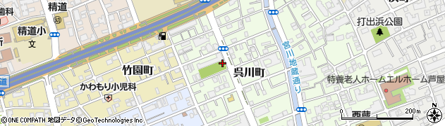呉川公園トイレ周辺の地図
