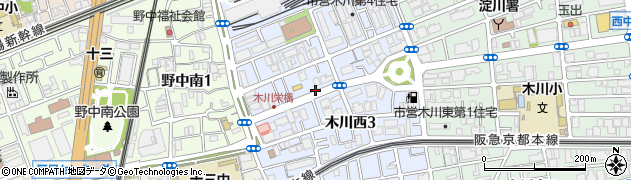 大阪府大阪市淀川区木川西周辺の地図