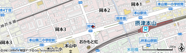西岡本薬局周辺の地図