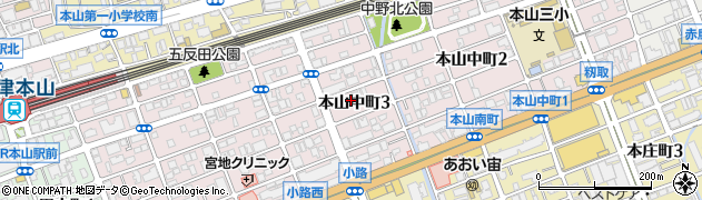 兵庫県神戸市東灘区本山中町周辺の地図