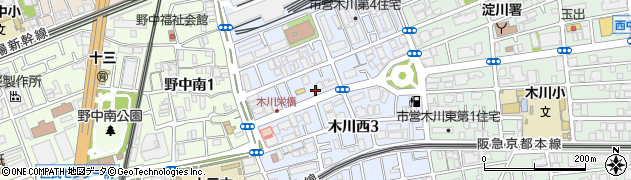 来来亭 十三店周辺の地図