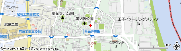 兵庫県尼崎市常光寺1丁目19周辺の地図