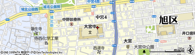 大阪府大阪市旭区中宮周辺の地図