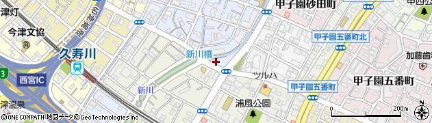 兵庫県西宮市甲子園浜田町16周辺の地図