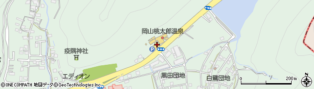 岡山桃太郎温泉周辺の地図