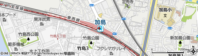 加島駅周辺の地図