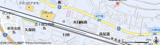 愛知県豊橋市大岩町（火打坂南）周辺の地図