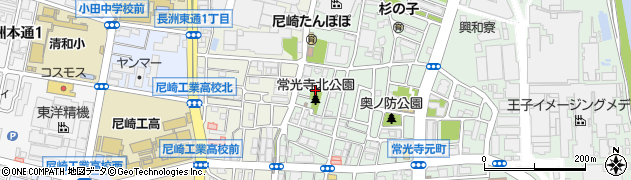 兵庫県尼崎市常光寺1丁目11周辺の地図