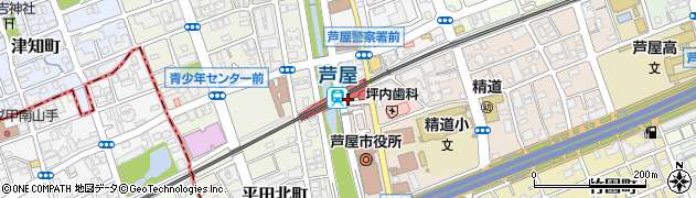 ローソンＨＢ阪神芦屋店周辺の地図