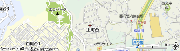 奈良県生駒市上町台周辺の地図