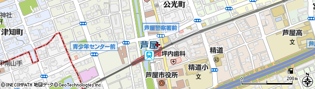 三井住友銀行芦屋支店 ＡＴＭ周辺の地図