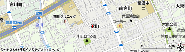 兵庫県芦屋市浜町周辺の地図
