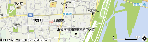 静岡県浜松市中央区中野町周辺の地図