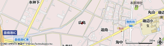 愛知県豊橋市駒形町（広島）周辺の地図