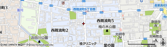 兵庫県尼崎市西難波町周辺の地図
