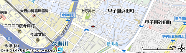 兵庫県西宮市甲子園浜田町3周辺の地図