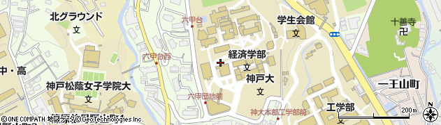 兵庫県神戸市灘区六甲台町周辺の地図