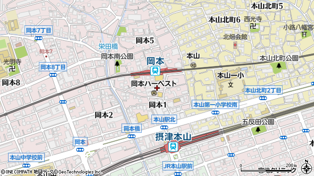 〒658-0072 兵庫県神戸市東灘区岡本の地図