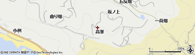 愛知県南知多町（知多郡）内海（高峯）周辺の地図