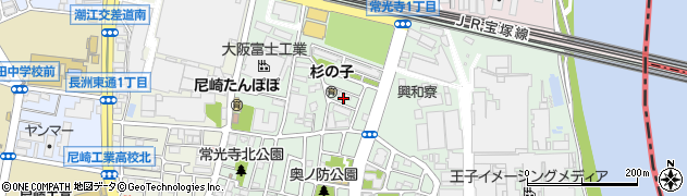 兵庫県尼崎市常光寺1丁目6周辺の地図