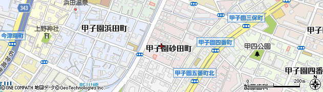 兵庫県西宮市甲子園砂田町4周辺の地図