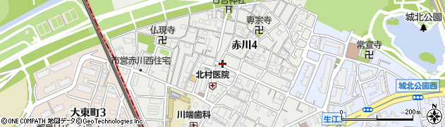 大阪府大阪市旭区赤川周辺の地図