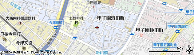 兵庫県西宮市甲子園浜田町5周辺の地図