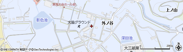 愛知県豊橋市雲谷町外ノ谷257周辺の地図