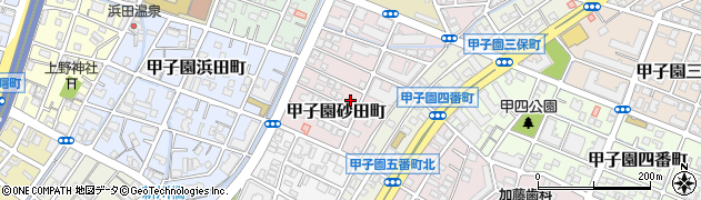 兵庫県西宮市甲子園砂田町周辺の地図