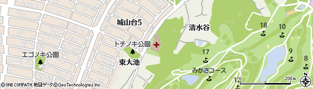 京都府木津川市鹿背山（東大池）周辺の地図