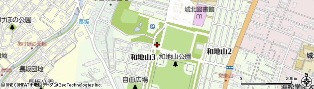 和地山公園駐車場トイレ周辺の地図