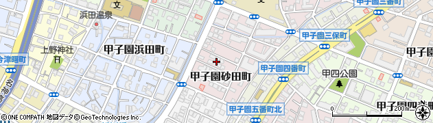 兵庫県西宮市甲子園砂田町3周辺の地図