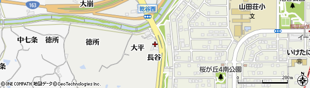 京都府精華町（相楽郡）乾谷（長谷）周辺の地図