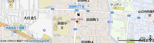 浜田小学校周辺の地図