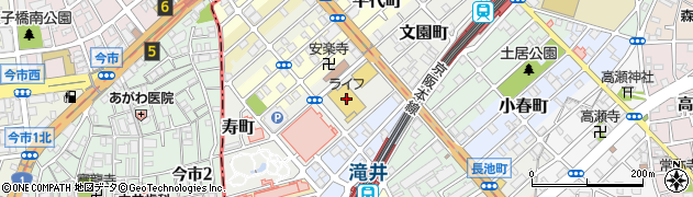 ライフ守口滝井店周辺の地図