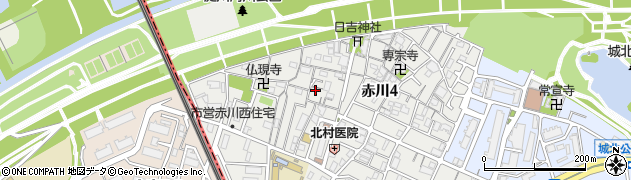 赤川公園周辺の地図