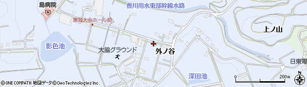 愛知県豊橋市雲谷町外ノ谷252周辺の地図